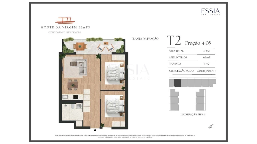Apartamento T2 para Venda em Vilar de Andorinho Planta 1
