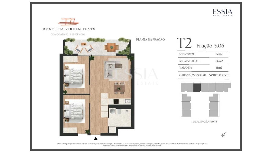 Apartamento T2 para Venda em Vilar de Andorinho Planta 1
