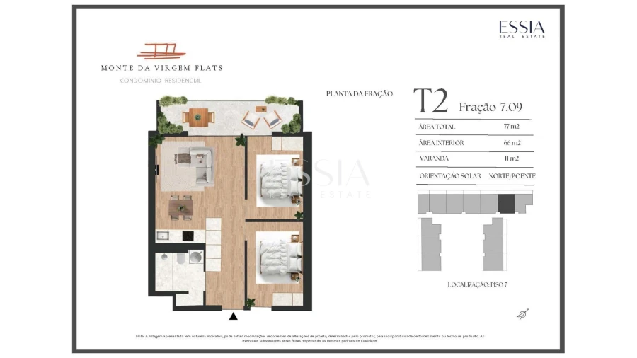 Apartamento T2 para Venda em Vilar de Andorinho Planta 1