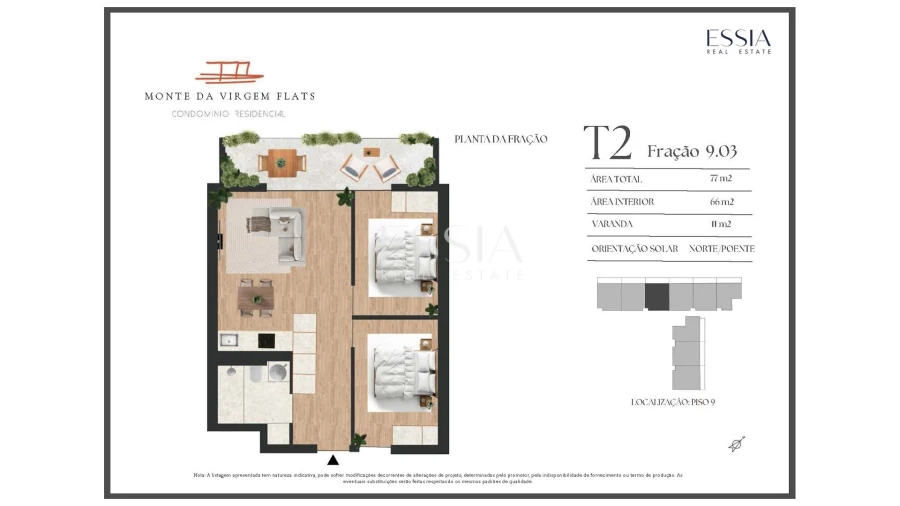 Apartamento T2 para Venda em Vilar de Andorinho Planta 1