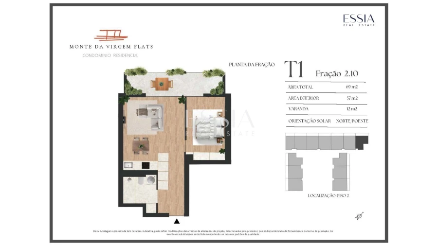 Apartamento T1 para Venda em Vilar de Andorinho Planta 1