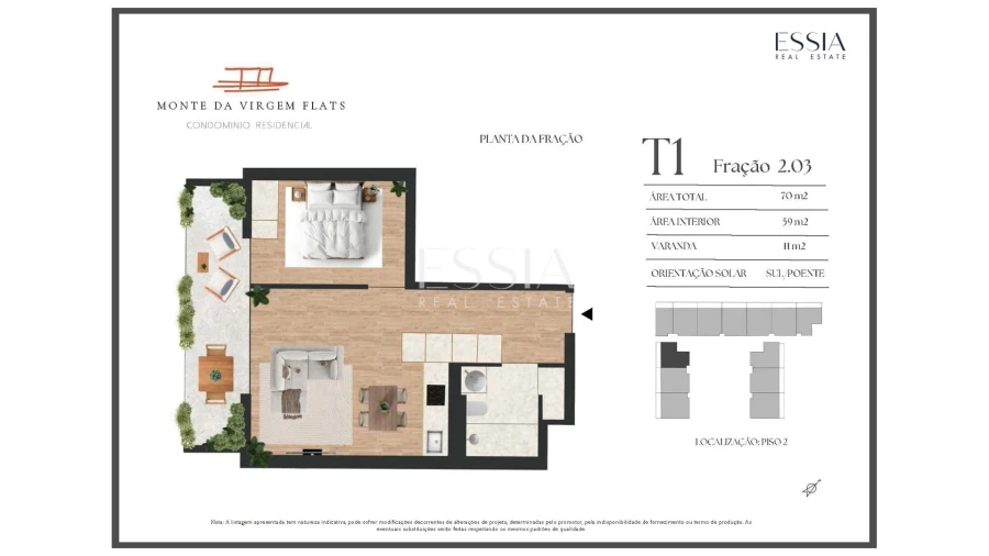 Apartamento T1 para Venda em Vilar de Andorinho Planta 1