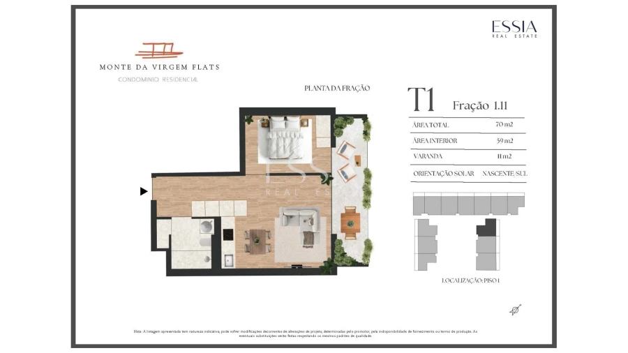 Apartamento T1 para Venda em Vilar de Andorinho Planta 1