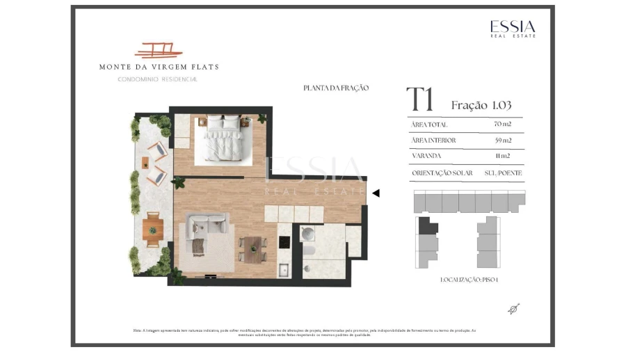 Apartamento T1 para Venda em Vilar de Andorinho Planta 1