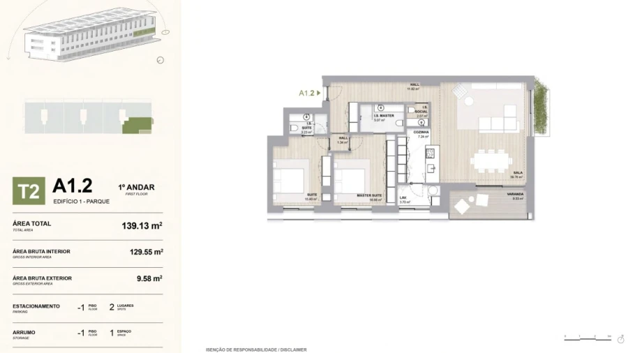 Apartamento T3 para Venda em Aldoar, Foz do Douro e Nevogilde Planta 1