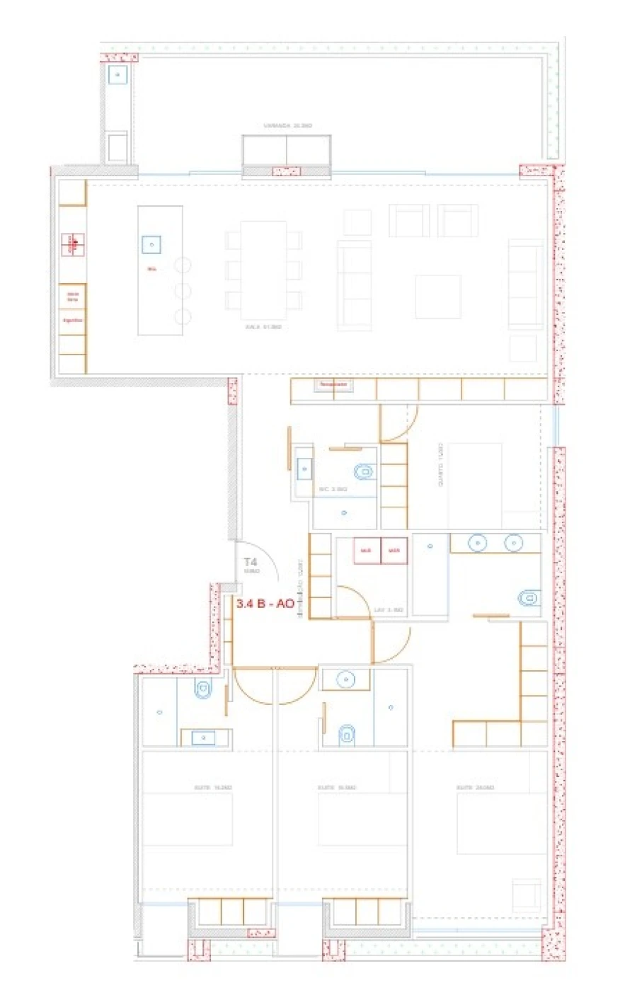 Apartamento T4 para Venda em Ramalde Planta 1