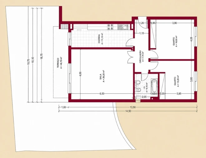 Apartamento T2 para Venda em Alvor Planta 1