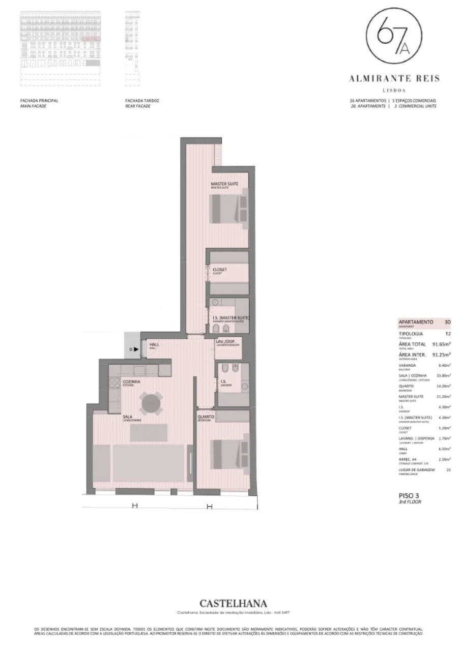 Apartamento T2 para Venda em Arroios Planta 1
