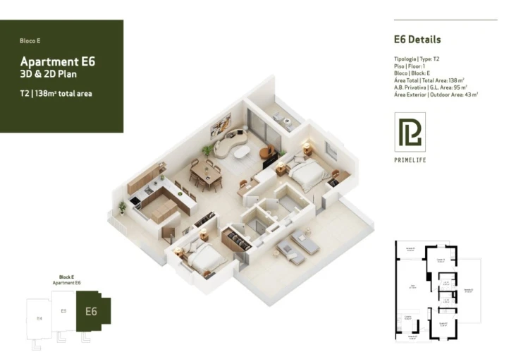 Apartamento T2 para Venda em Lagoa e Carvoeiro Planta 1