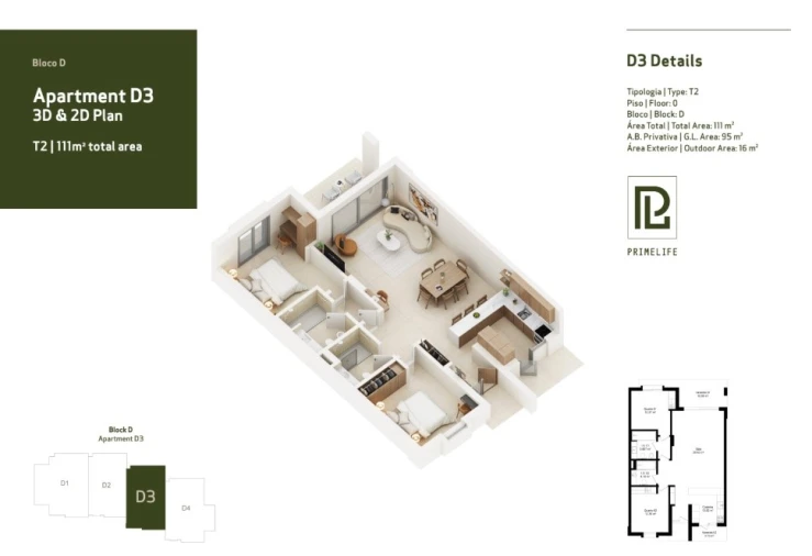 Apartamento T2 para Venda em Lagoa e Carvoeiro Planta 1