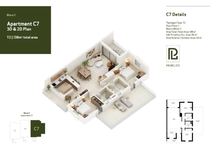 Apartamento T2 para Venda em Lagoa e Carvoeiro Planta 1