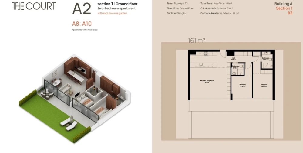 Apartamento T2 para Venda em Lagoa e Carvoeiro Planta 1