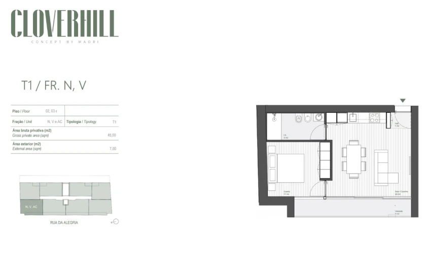 Apartamento T1 para Venda em Bonfim Planta 1