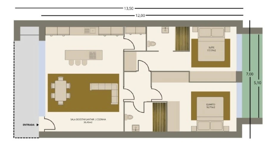 Moradia T2 para Venda em São Vitor (Braga) Planta 1