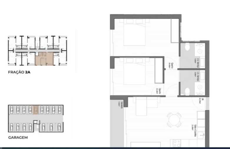 Apartamento T2 para Venda em Vila Praia de Ancora Planta 1