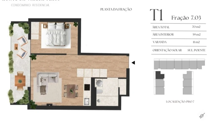 Apartamento T1 para Venda em Vilar de Andorinho Planta 1