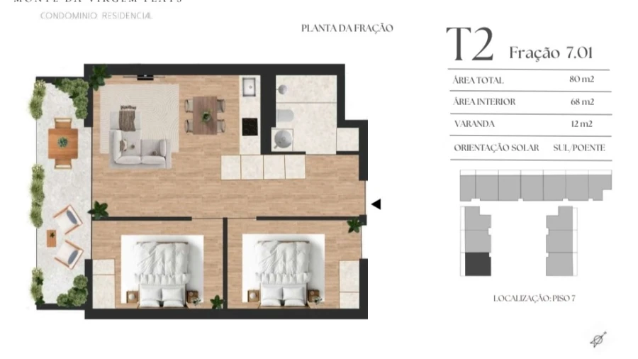 Apartamento T2 para Venda em Vilar de Andorinho Planta 1