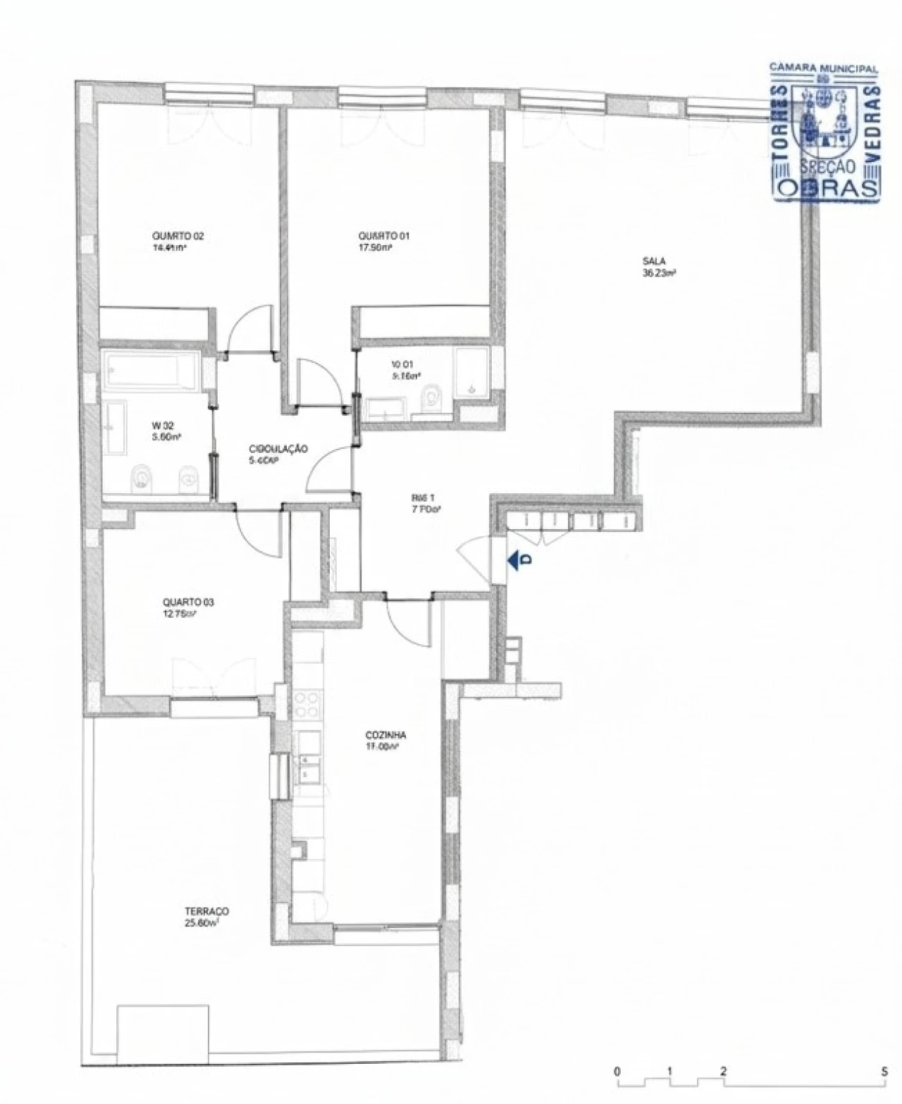 Apartamento T3 para Venda em Santa Maria, São Pedro e Matacães Planta 2