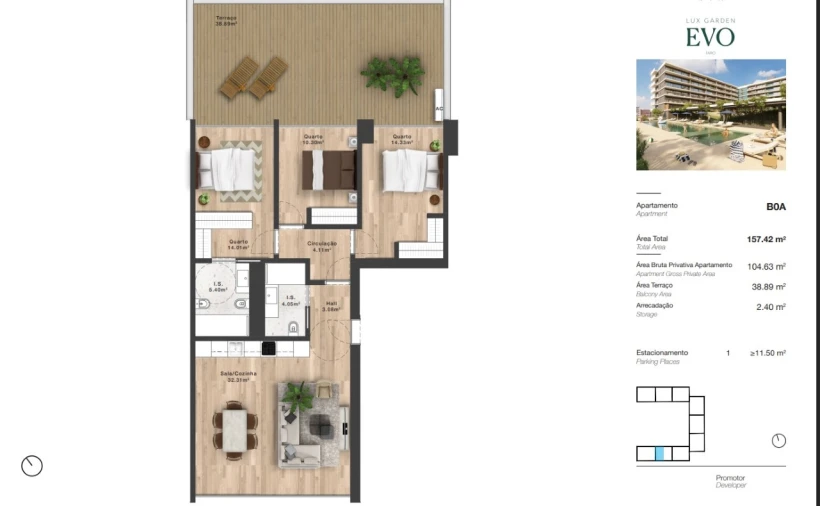 Apartamento T3 para Venda em Faro (Sé e São Pedro) Planta 1