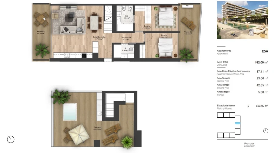 Apartamento T2 para Venda em Faro (Sé e São Pedro) Planta 1