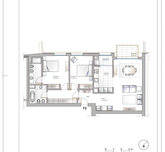 Apartamento T2 para Venda em Oliveira do Douro Planta 1