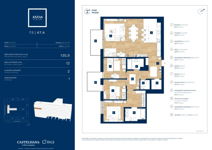Apartamento T3 para Venda em Campanhã Planta 1