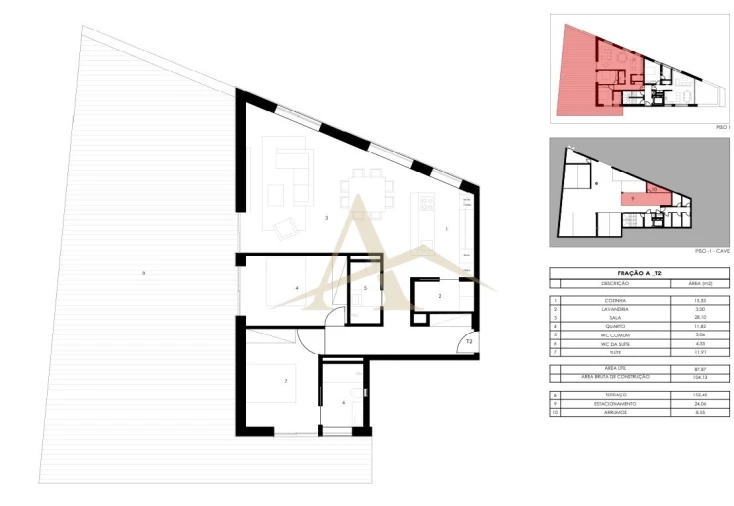 Apartamento T2 para Venda em Gondomar (São Cosme), Valbom e Jovim Planta 1