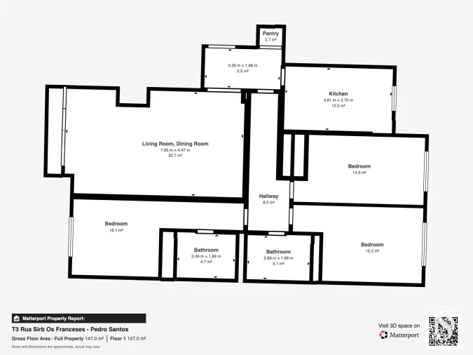 Apartamento T3 para Venda em Barreiro e Lavradio Planta 1