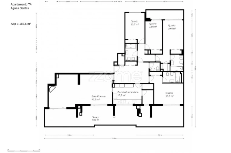 Apartamento T4 para Venda em Aguas Santas Planta 1