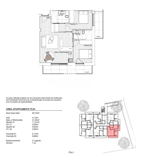Apartamento T2 para Venda em Gondomar (São Cosme), Valbom e Jovim