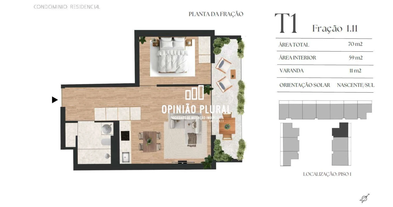 Apartamento T1 para Venda em Vilar de Andorinho Foto 8
