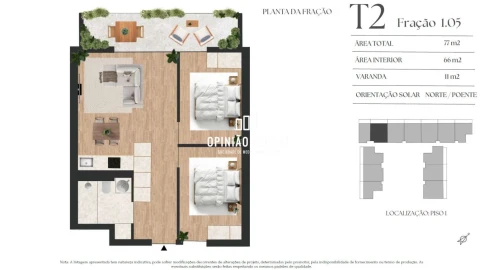 Apartamento T2 para Venda em Vilar de Andorinho