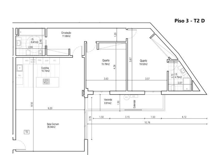 Apartamento T2 para Venda em Ramada e Caneças Planta 1