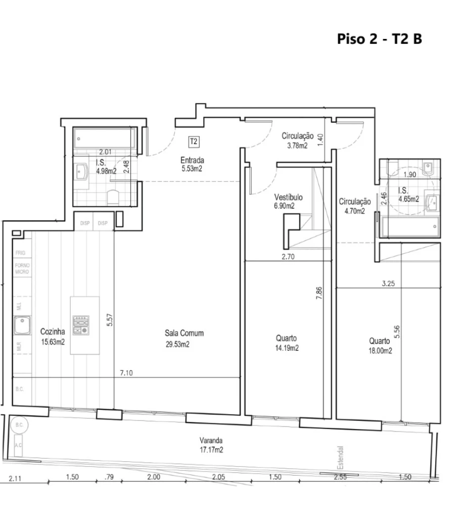 Apartamento T2 para Venda em Ramada e Caneças Planta 1