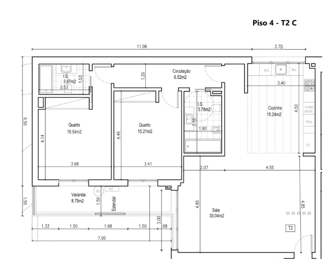 Apartamento T2 para Venda em Ramada e Caneças Planta 1