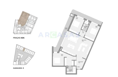 Apartamento T3 para Venda em Bougado (São Martinho e Santiago)