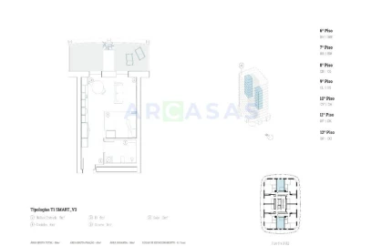 Apartamento T1 para Venda em Paranhos