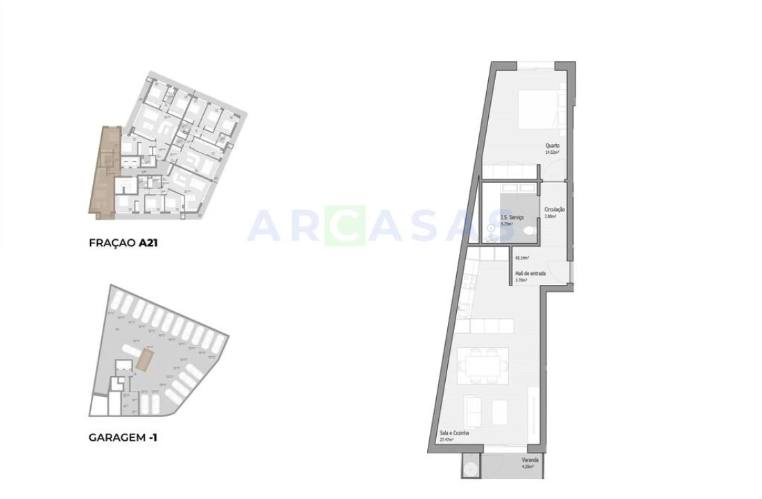 Apartamento T1 para Venda em Bougado (São Martinho e Santiago) Foto 15