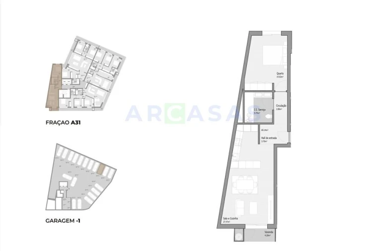 Apartamento T1 para Venda em Bougado (São Martinho e Santiago) Foto 15