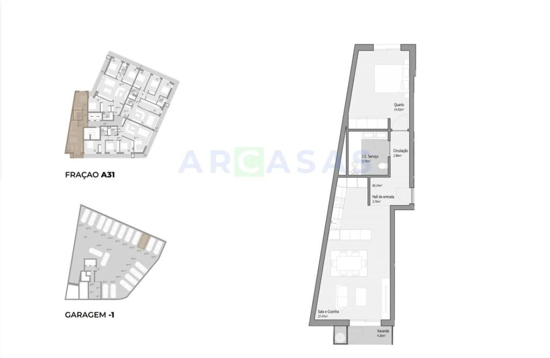 Apartamento T1 para Venda em Bougado (São Martinho e Santiago) Foto 15