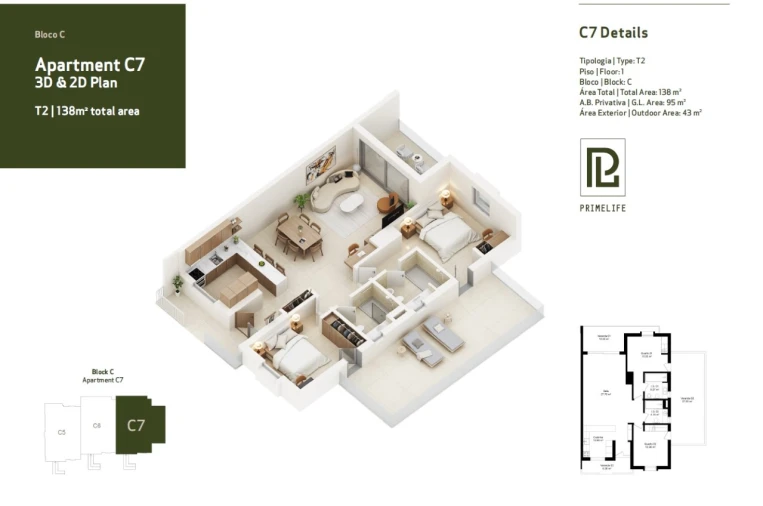 Apartamento T2 para Venda em Lagoa e Carvoeiro Planta 1