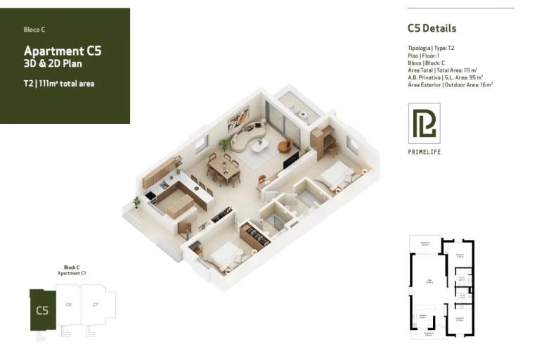 Apartamento T2 para Venda em Lagoa e Carvoeiro Planta 1