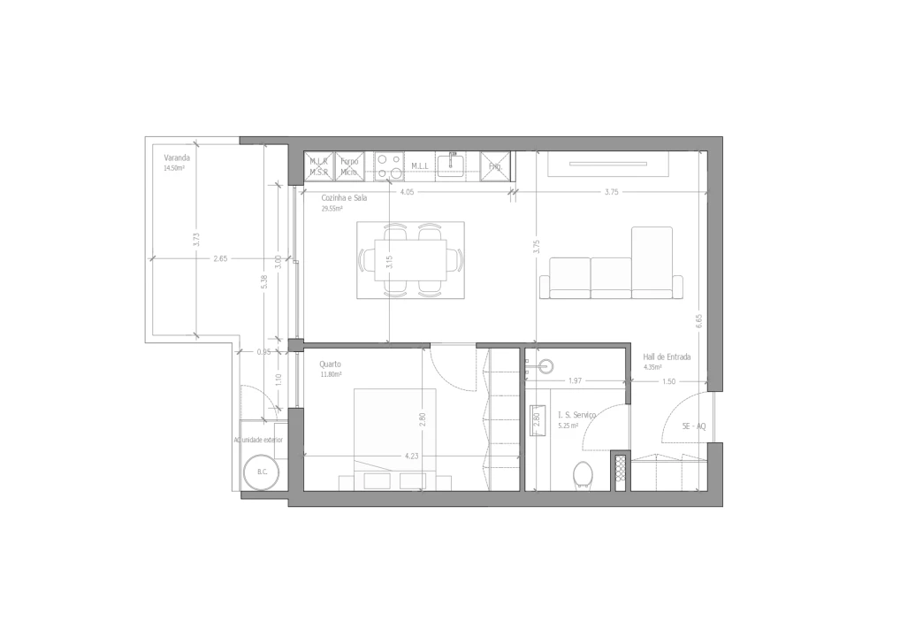 Apartamento T1 para Venda em Valongo Planta 3