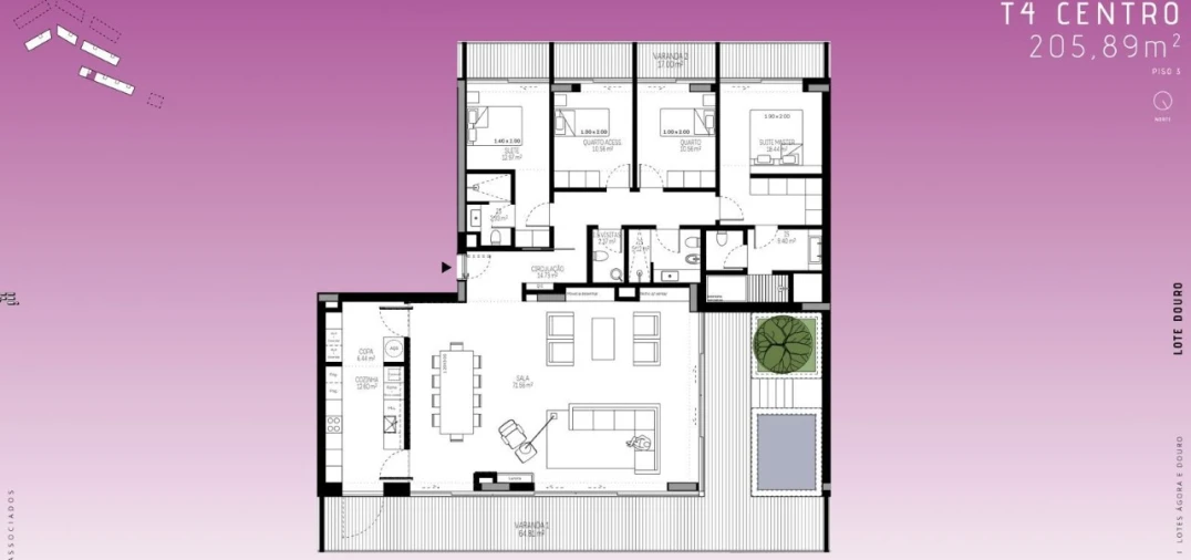 Apartamento T4 para Venda em Santa Marinha e São Pedro da Afurada Planta 1