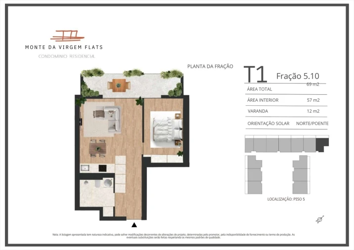 Apartamento T1 para Venda em Vilar de Andorinho Planta 1