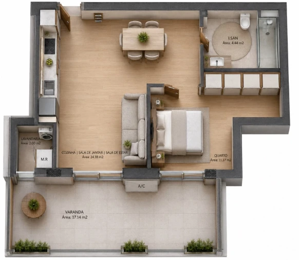 Apartamento T1 para Venda em Oliveira do Douro Planta 1