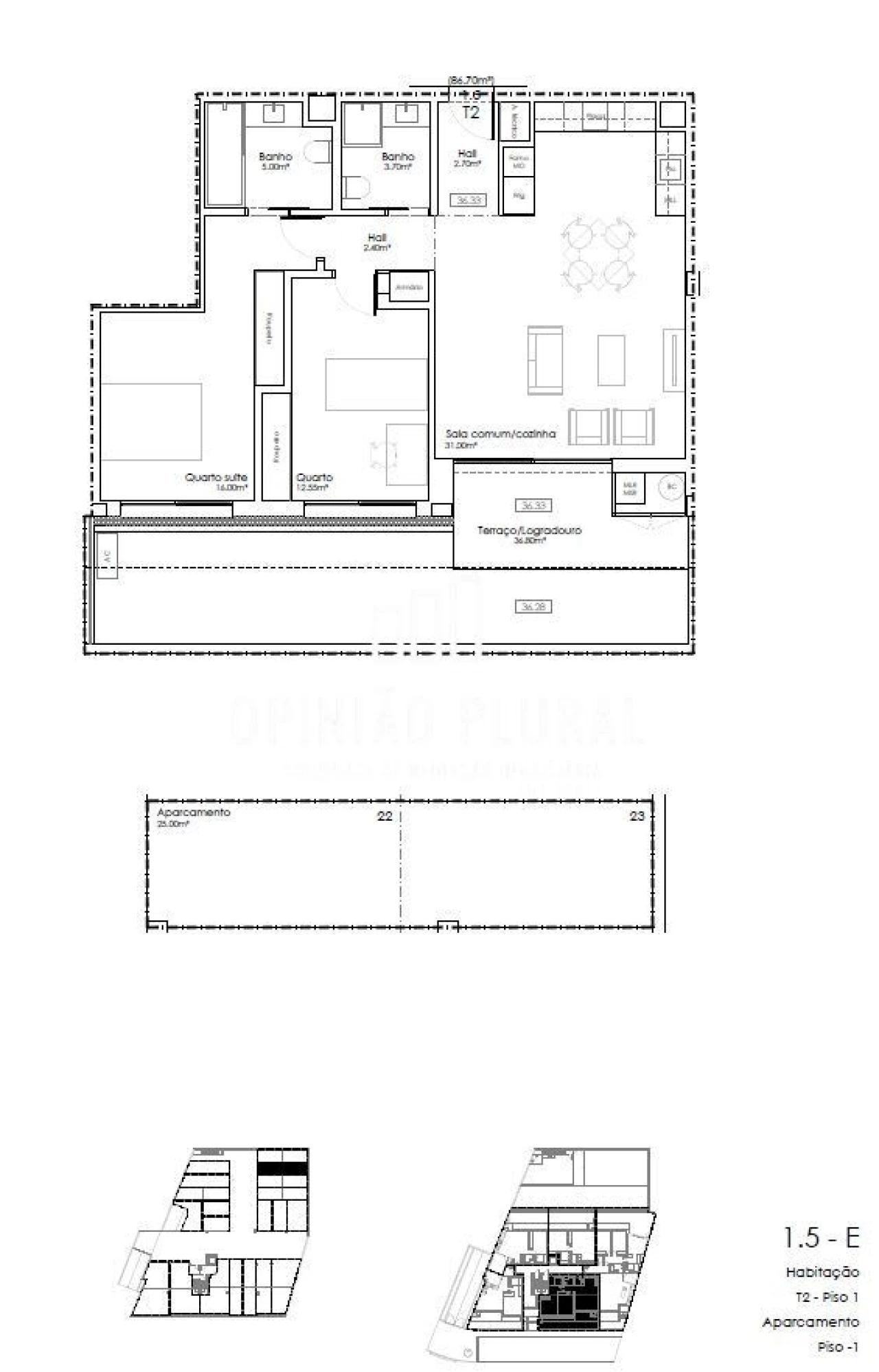 Apartamento T2 para Venda em Gulpilhares e Valadares Foto 14