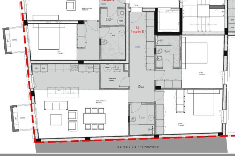 Apartamento T2 para Venda em São Bernardo Planta 2