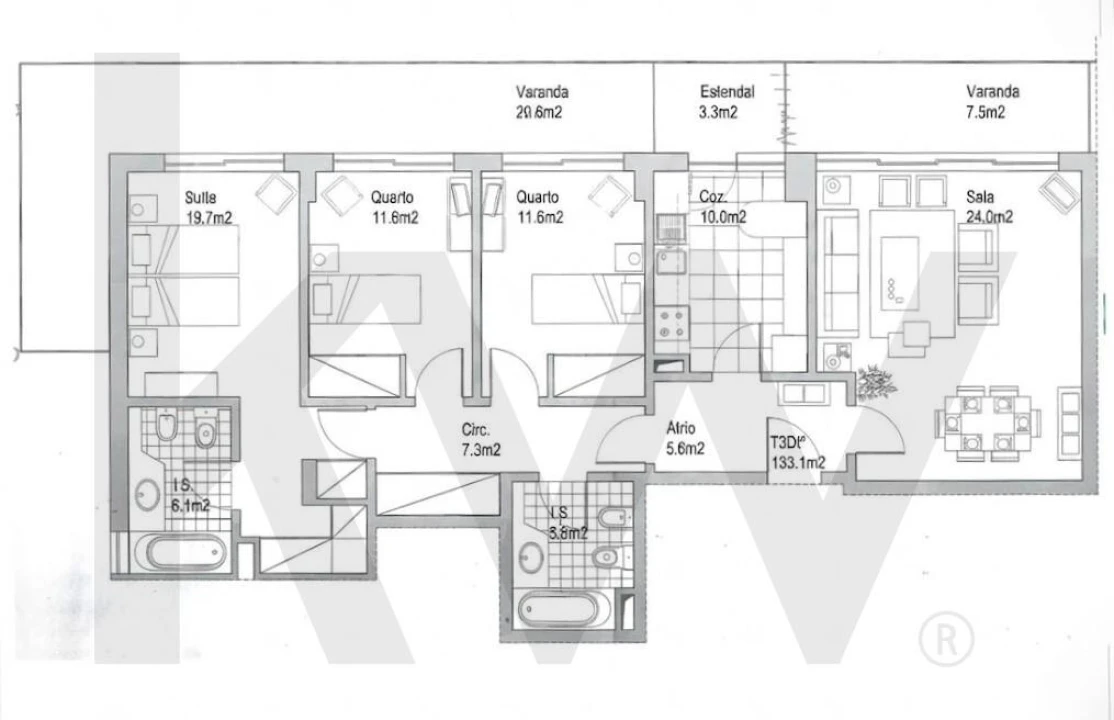 Apartamento T3 para Venda em Carcavelos e Parede Foto 27