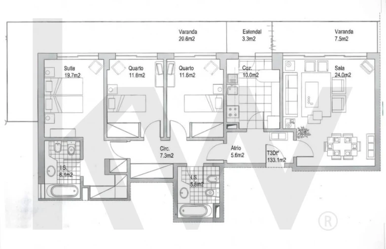 Apartamento T3 para Venda em Carcavelos e Parede Foto 27